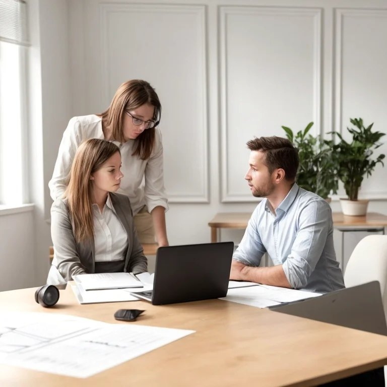 Equipo de contadores y desarrolladores trabajando en integraciones contables